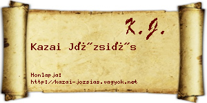 Kazai Józsiás névjegykártya